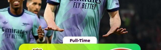 【英超】曼联1比1阿森纳，B费任意球破门，赖斯扳平